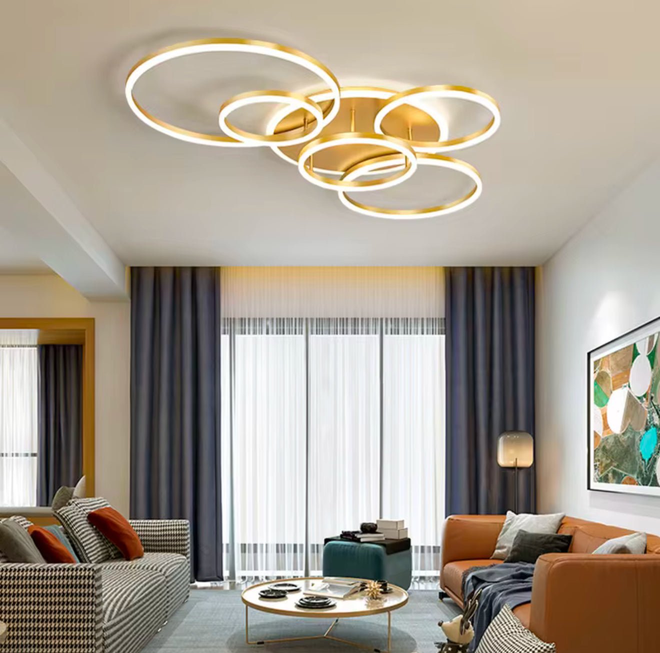 Aurora Rings Modern Luxury Minimalistic Flush Mount Light – Exklusiv belysning från Lumixy
