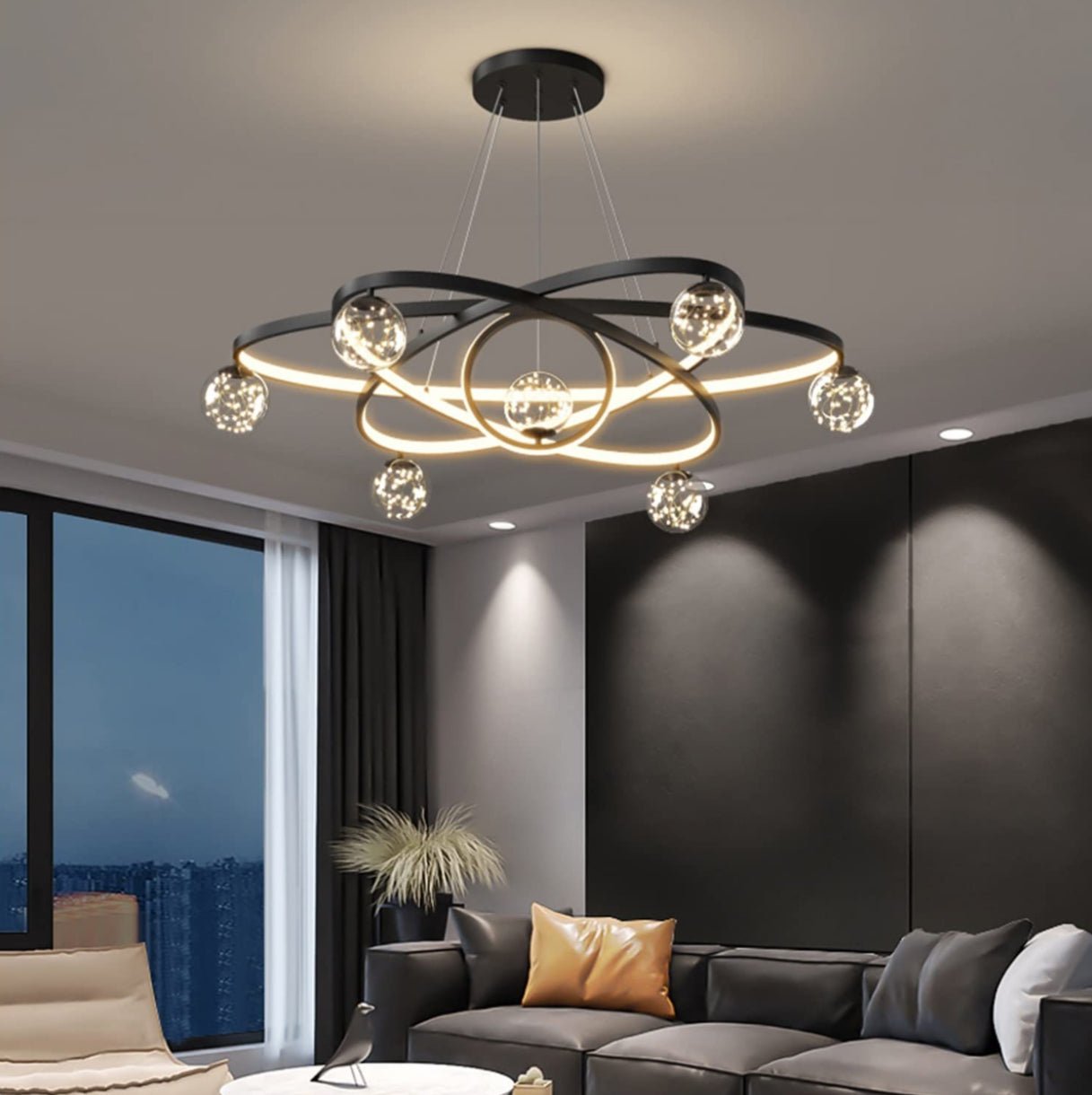 Empire Flow Modern LED Luxury Ceiling Light - Svart Taklampa – Exklusiv belysning från Lumixy