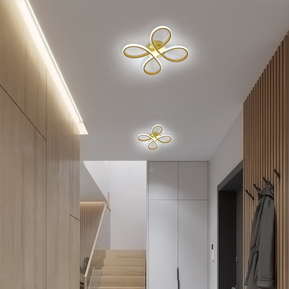 Novelle Modern Luxury LED Flush Month Light - Taklampa (Gold) – Exklusiv belysning från Lumixy
