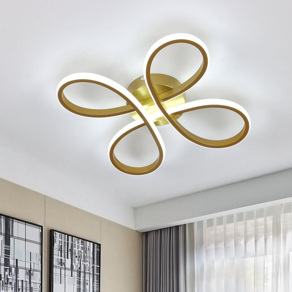 Novelle Modern Luxury LED Flush Month Light - Taklampa (Gold) – Exklusiv belysning från Lumixy