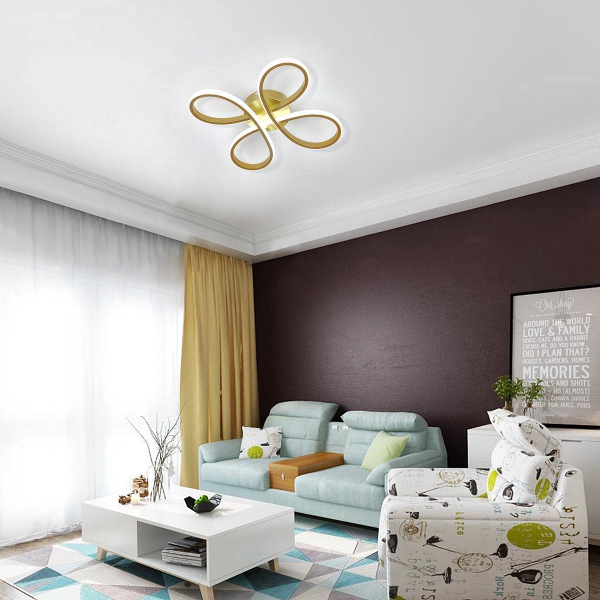 Novelle Modern Luxury LED Flush Month Light - Taklampa (Gold) – Exklusiv belysning från Lumixy