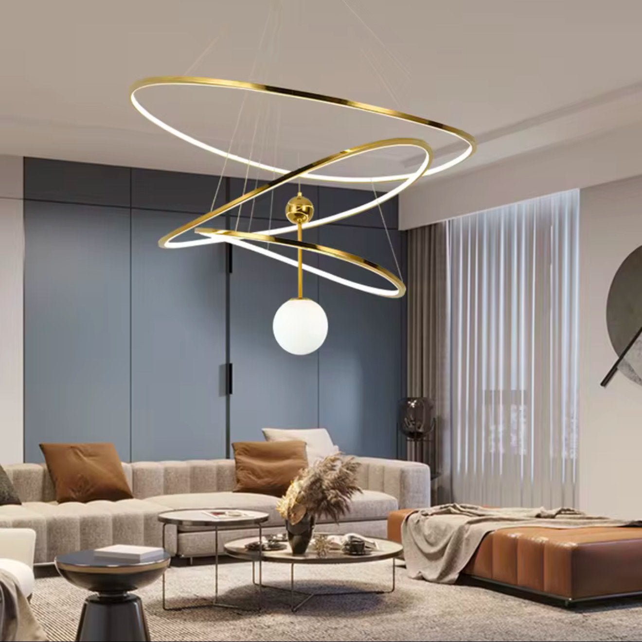 Sailor Rings Modern LED Luxury Ceiling Light - Taklampa Guld – Exklusiv belysning från Lumixy