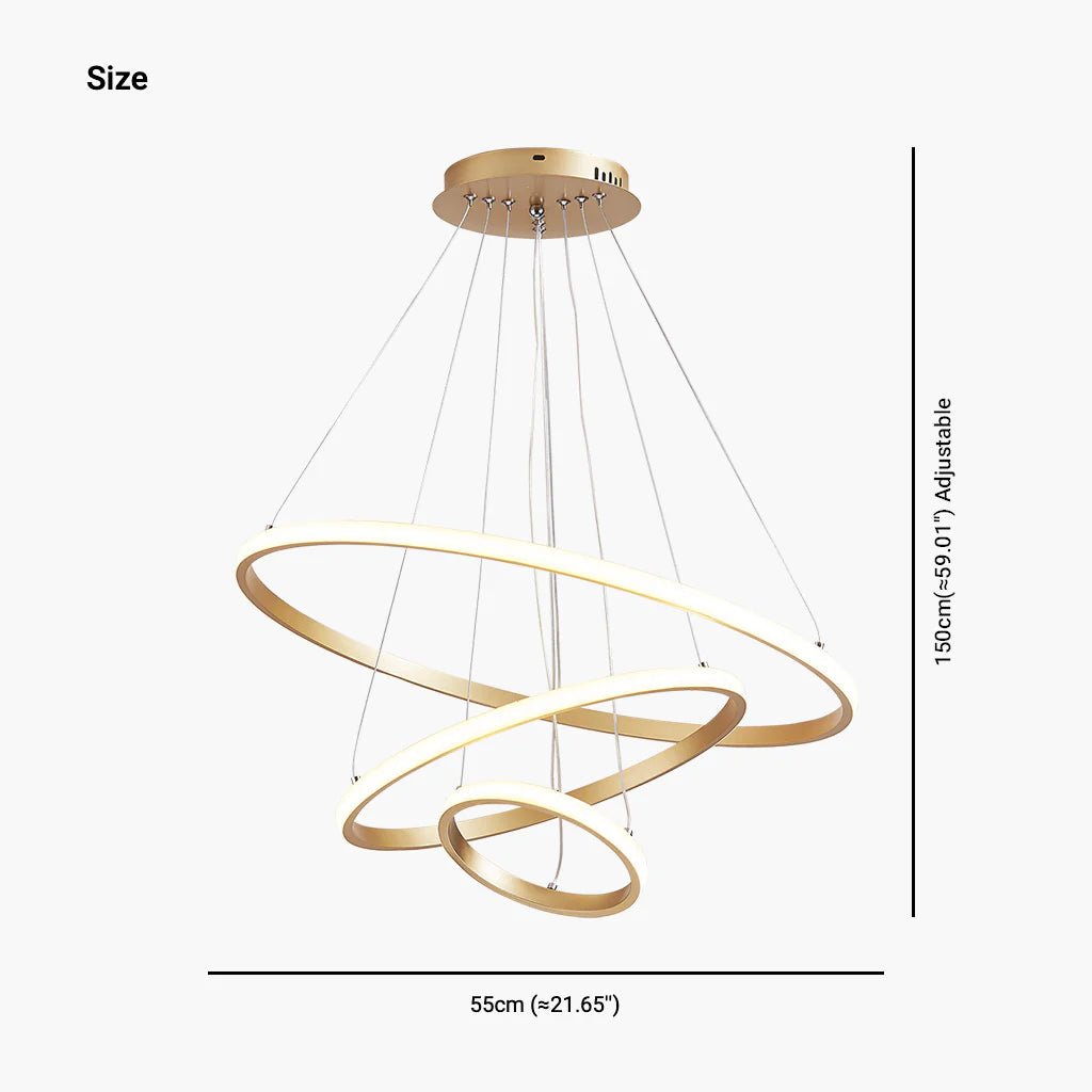 Soho Rings Modern LED Ceiling Light - Dimbar Taklampa (Guld) – Exklusiv belysning från Lumixy