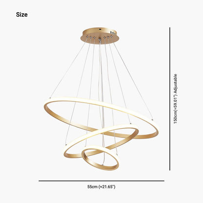 Soho Rings Modern LED Ceiling Light - Dimbar Taklampa (Guld) – Exklusiv belysning från Lumixy