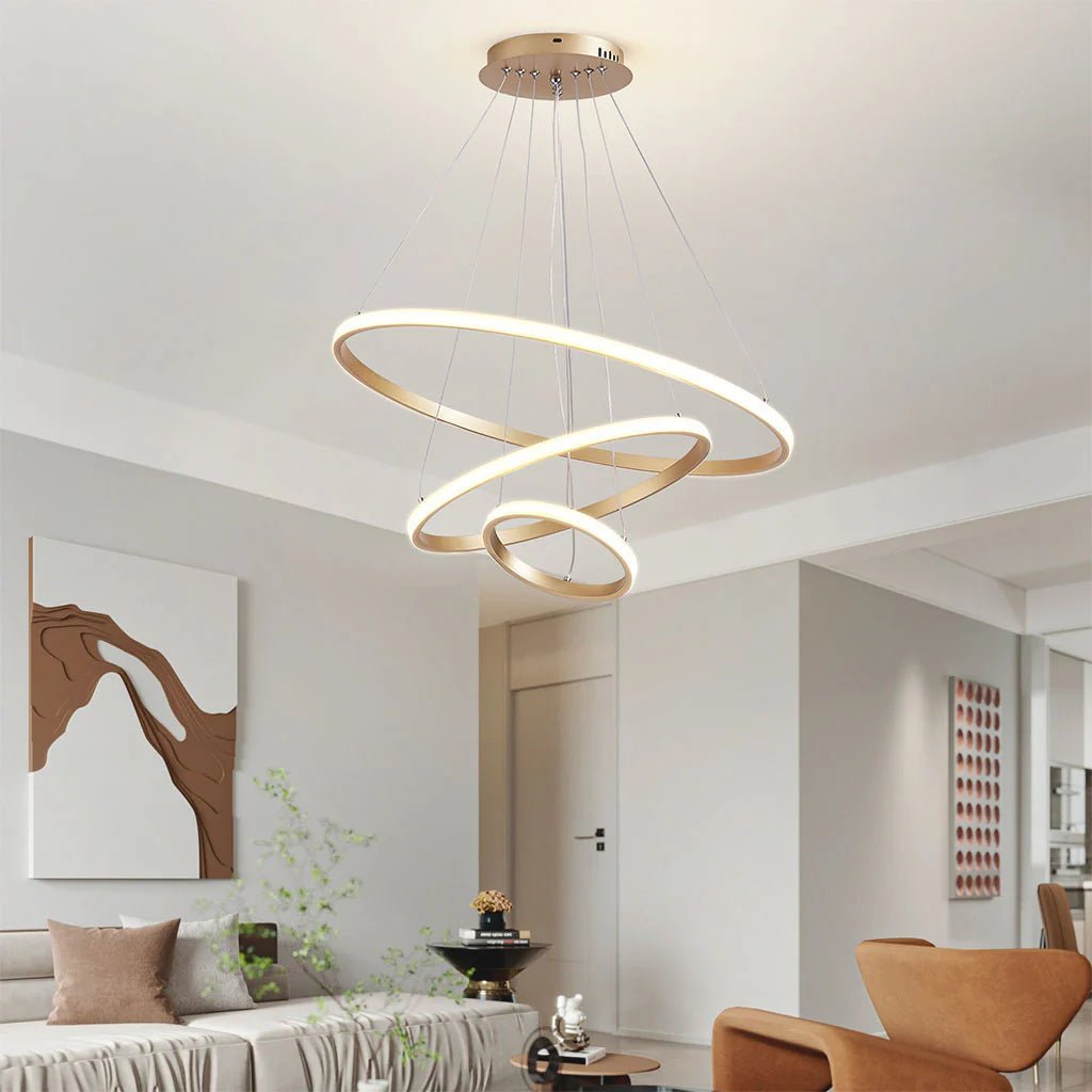 Soho Rings Modern LED Ceiling Light - Dimbar Taklampa (Guld) – Exklusiv belysning från Lumixy
