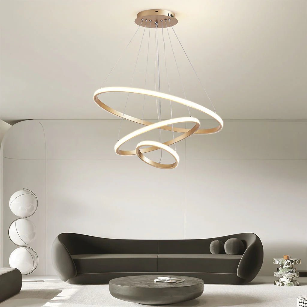 Soho Rings Modern LED Ceiling Light - Dimbar Taklampa (Guld) – Exklusiv belysning från Lumixy