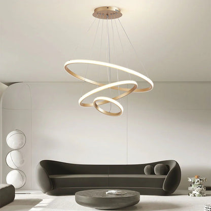 Soho Rings Modern LED Ceiling Light - Dimbar Taklampa (Guld) – Exklusiv belysning från Lumixy