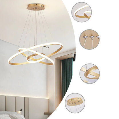 Soho Rings Modern LED Ceiling Light - Dimbar Taklampa (Guld) – Exklusiv belysning från Lumixy
