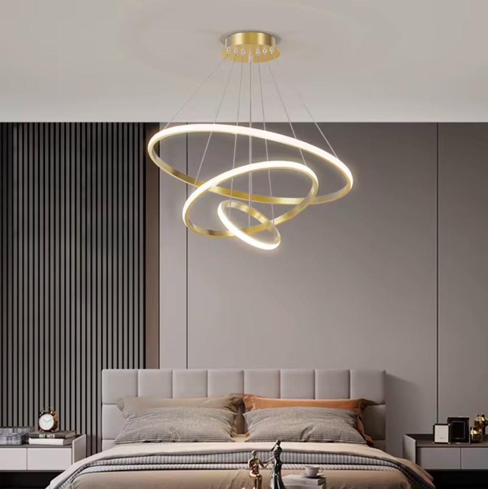 Soho Rings Modern LED Ceiling Light - Dimbar Taklampa (Guld) – Exklusiv belysning från Lumixy