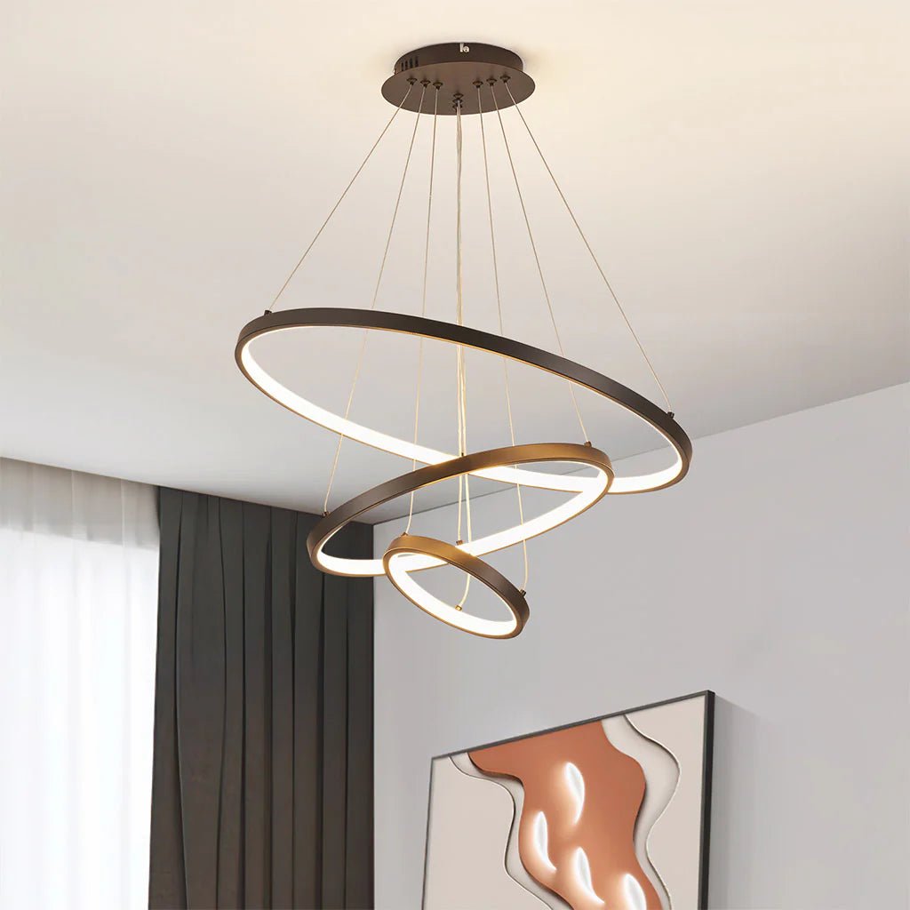 Soho Rings Modern LED Ceiling Light - Dimbar Taklampa (Guld) – Exklusiv belysning från Lumixy