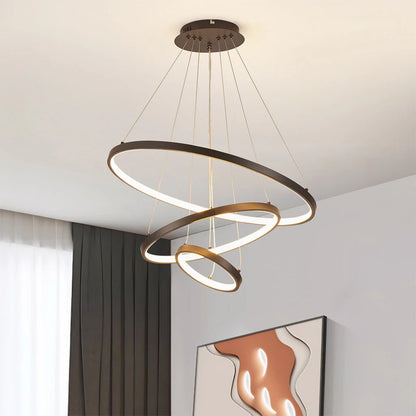 Soho Rings Modern LED Ceiling Light - Dimbar Taklampa (Guld) – Exklusiv belysning från Lumixy