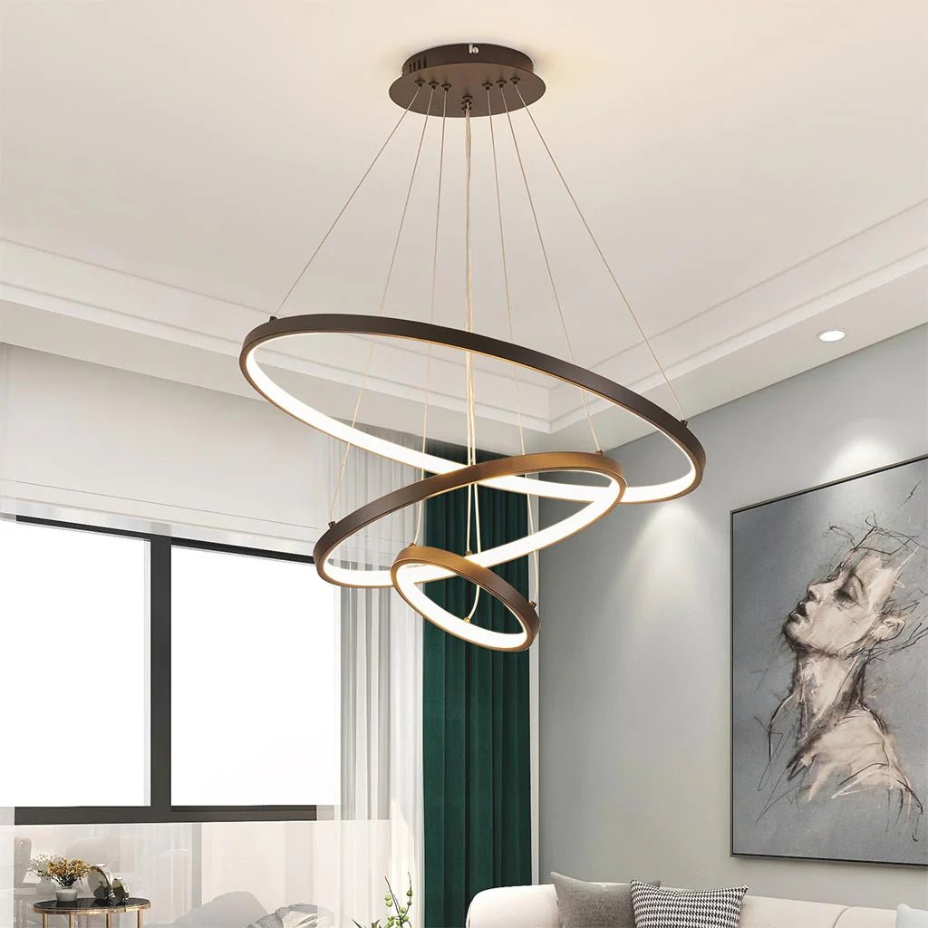 Soho Rings Modern LED Ceiling Light - Dimbar Taklampa (Guld) – Exklusiv belysning från Lumixy