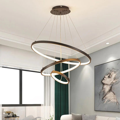 Soho Rings Modern LED Ceiling Light - Dimbar Taklampa (Guld) – Exklusiv belysning från Lumixy