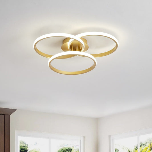 Triple Rings Modern LED Luxury Ceiling Light – Taklampa (Gold) – Exklusiv belysning från Lumixy