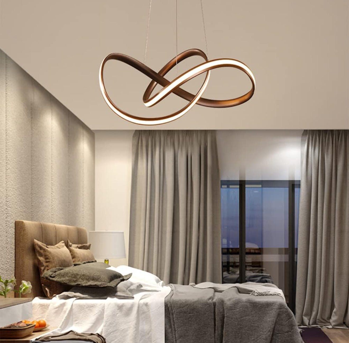 Twisted Modern LED Luxury Ceiling Light – Taklampa (Coffee) – Exklusiv belysning från Lumixy