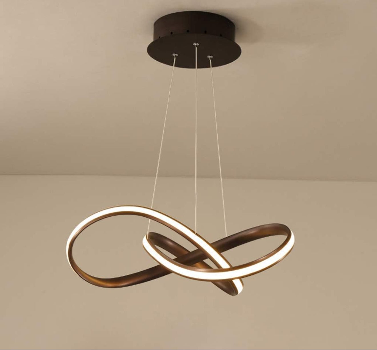 Twisted Modern LED Luxury Ceiling Light – Taklampa (Coffee) – Exklusiv belysning från Lumixy