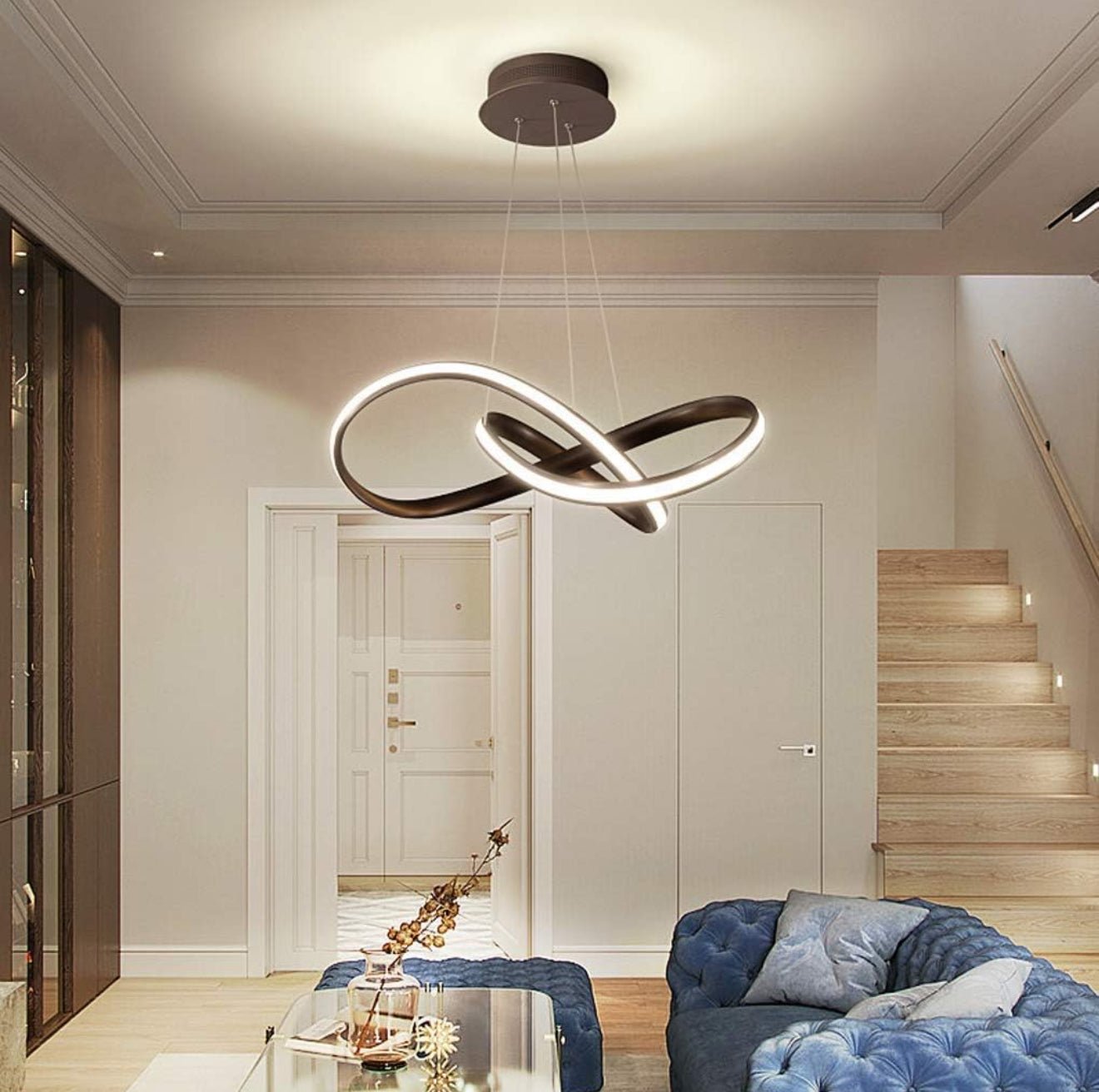 Twisted Modern LED Luxury Ceiling Light – Taklampa (Coffee) – Exklusiv belysning från Lumixy