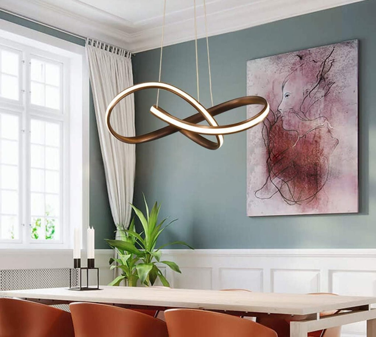 Twisted Modern LED Luxury Ceiling Light – Taklampa (Coffee) – Exklusiv belysning från Lumixy